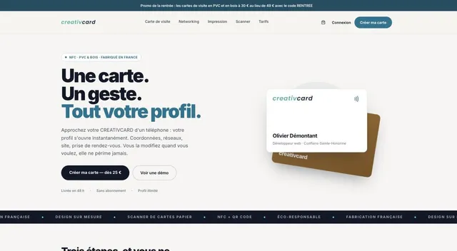 CreativCard Produit — outil digital proposé par CreativConflans Conflans-Sainte-Honorine (78)