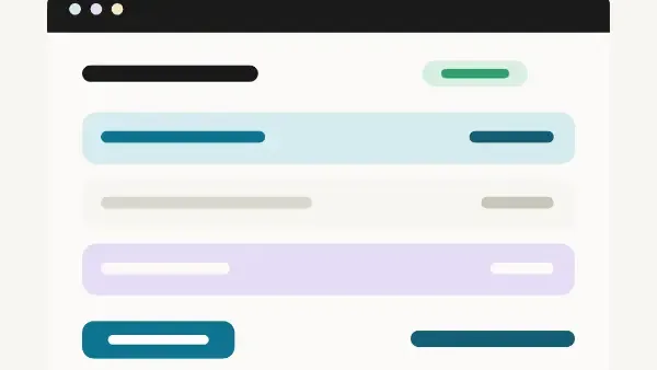 Maquette abstraite d'un devis d'application web sur mesure