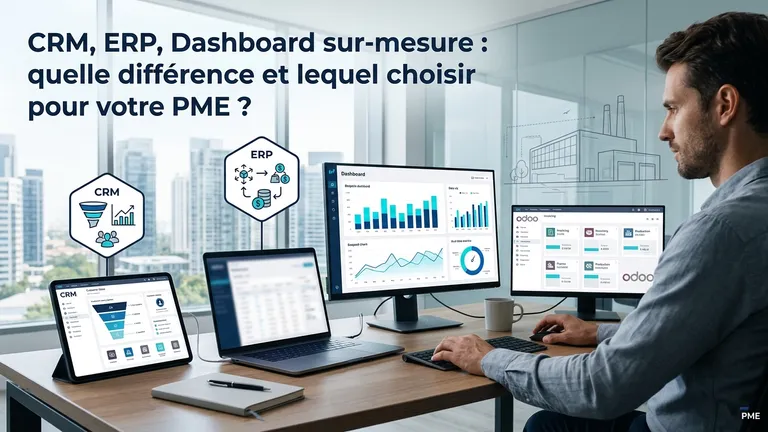 CRM, ERP, Dashboard sur-mesure : quelle différence et lequel choisir pour votre PME ?